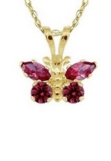 adorable teeny rope chain yellow gold heart January birthstone baby necklace